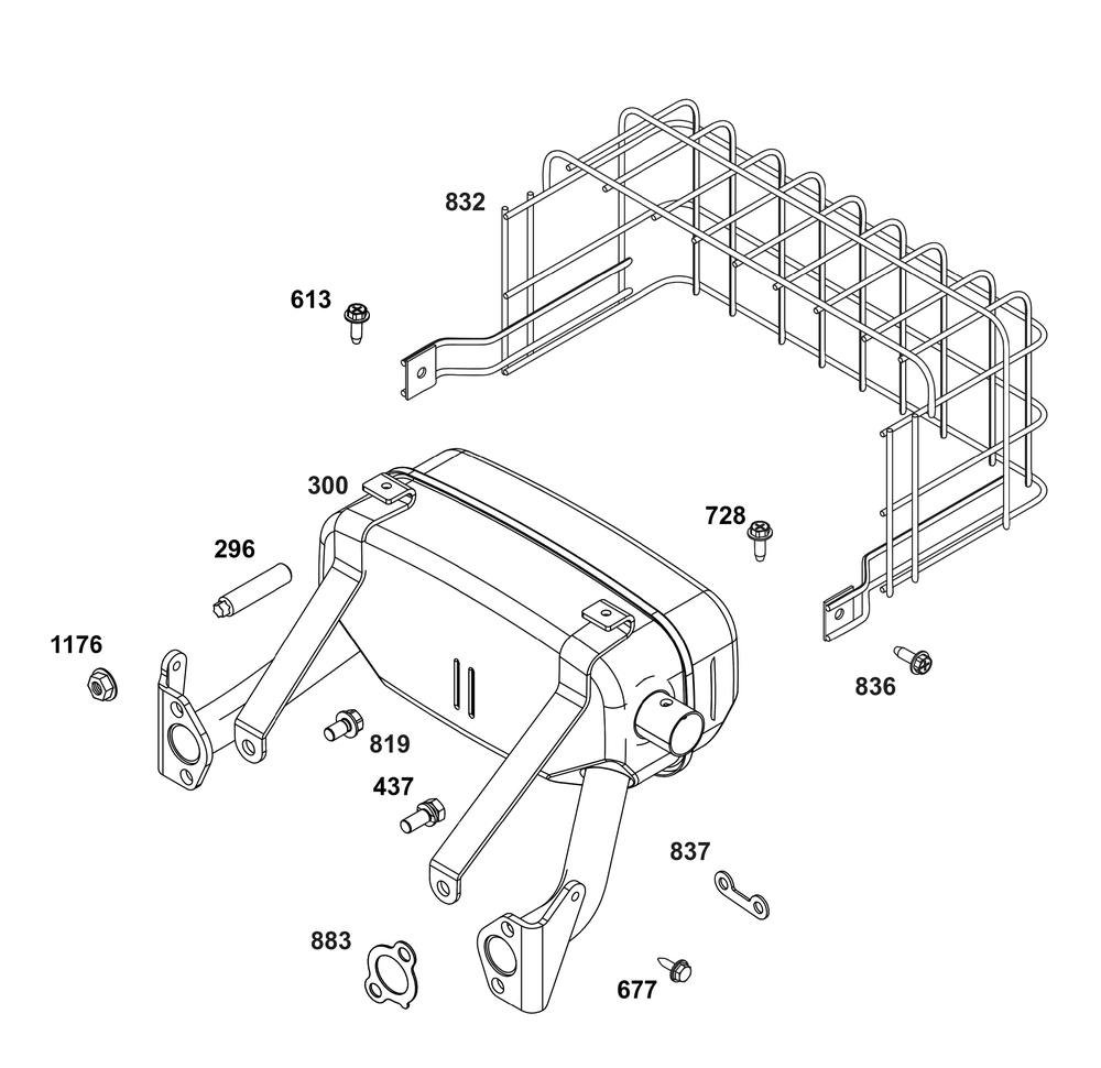 Exhaust Group Diagram and Parts List for 356447-3542-G1 200000 - 399999 Briggs and Stratton Engine